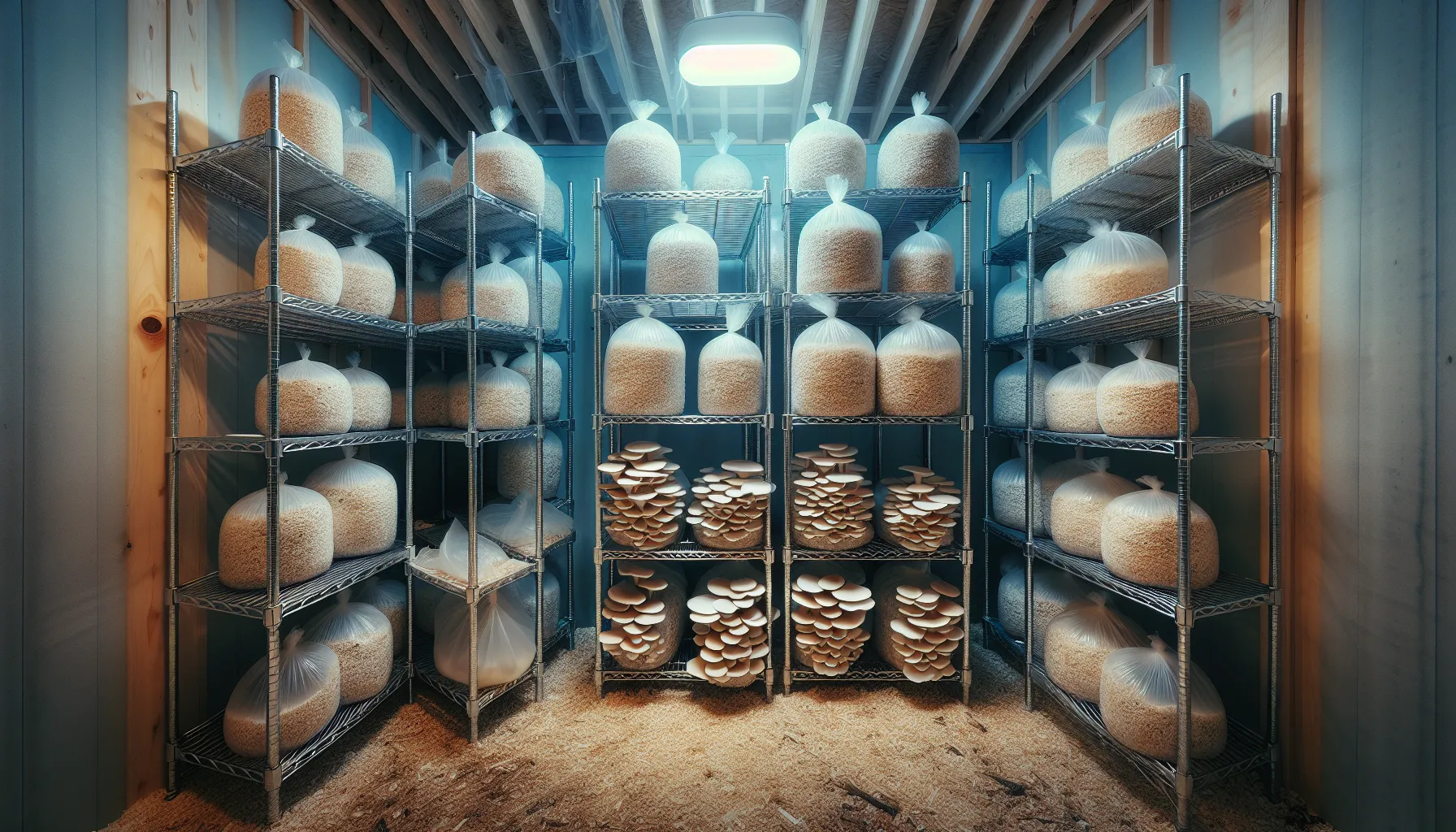 Boreal Genetics spawn production shelves